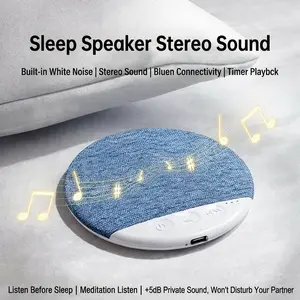 Under Pillow Sleep Aid White Noise Mini Speaker 2026, Bluetooth Stereo Bass Sleep Treatment Sound Machine with Timing Function, Quiet Private Audio for Stress Relief & Deep Sleep, Portable Leisure Speaker No Disturb to Others Indoor & Outdoor Use
