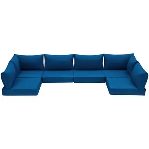 4" Thick Outdoor Replacement Cushion Set, Seat & Back Cushions for Patio Chairs, Weather-Resistant Cushions for Outdoor Furniture, Navy Blue