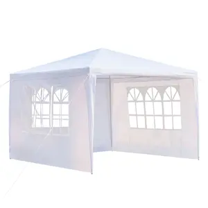 10x10 Canopy Gazebo  Easy up Heavy Duty Canopy with 3 Removable Sidewalls, High Stability, All Weather Sunshade Waterproof Outdoor Canopy Tents, White