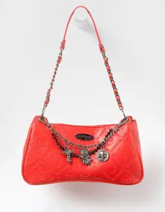ED HARDY  Womens Buffy Baguette Bag, Red