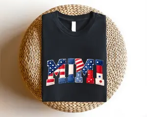 Patchwork Patriotic MIMI T-shirt, 4th Of July Mimi Shirt, Fourth Of July Nana T-shirt, USA Independence Day Tee, MIMI Shirt WS-56