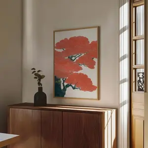 [SALE UP TO 50% + FREE SHIP] Japanese Bonsai Tree Print, Vintage Ukiyo-e Style Wall Art, Minimalist Tree Poster, Asian Inspired Sakura Decor, Japanese Woodblock Art