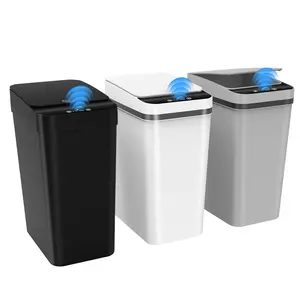 3 Pack Automatic Small Bathroom Trash Can with Lid - 2.5 Gallon Touchless Garbage Can, Motion Sensor  Trash Bin, Slim  Proof Trashcan,  Plastic Wastebasket for Bedroom Office Kitchen
