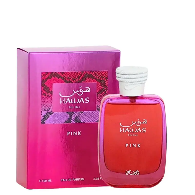 RASASI Hawas Pink For Her Eau de Parfum Spray 100ml (3.4 oz) – Floral Fruity Perfume for Women with Neroli, Vanilla, Cotton Candy & Marshmallow | Luxurious Feminine Scent sohochic