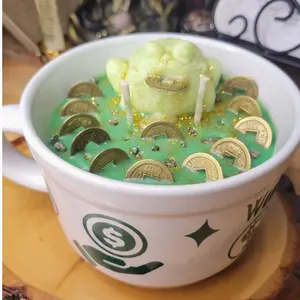 Wealth and Abundance Candle Decor Frog Ornaments cash money fall soy candles