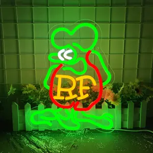 Retro Rat Neon Sign, Dimmable Cartoon Cute Rat Neon Sign Mouse Wall Art Decor for Beer Bar Kids Bedroom Wall Decor Shop Game Room Gifts(10.2 x 12.9in)