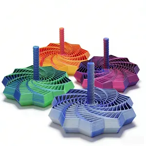 3D Printed Expanded Sensory Fidget Star(1-Piece), New Whirling Spiral Toy with Handle, Stress Relief Fidgeting, Satisfying Sight & Sound, Hypnotizing Visuals Fidget Toy Gift, Valentine's Day gift, Easter gift, children's gift exchange