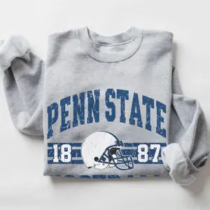 Vintage Penn State Football Sweatshirt – Retro University Crewneck, Classic College Sports Apparel Casual Cotton
