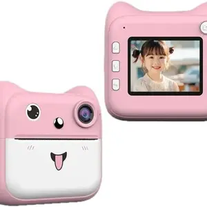 Instant Print Camera, Cute Kids Polaroid Camera, No Ink Direct Printing, 1080P HD Lens, 1300mah Battery, Perfect Gift for Children