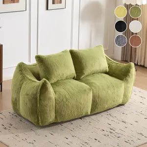 75.2" Cloud Giant Bean Bag Chair/Sofa for Adults and Kids, Lazy Floor Couch, Faux Fur Beanbag Chair with Armrests for Living Room Bedroom