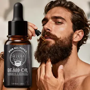 30ML Moroccan Nut Beard Oil for Men, Contains Moroccan Nut Oil, Jojoba Oil, Aloe Vera, Anti-Frizz, Deep Nourishing, Long-Lasting Moisture