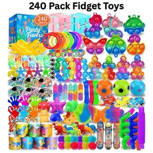 240-Pack Bulk Fidget Toys - Sensory Stress Relief, Abs-Focused Fun, Fidgets for School, Classroom Prizes, Goodie Bag Fillers for Kids 4-12