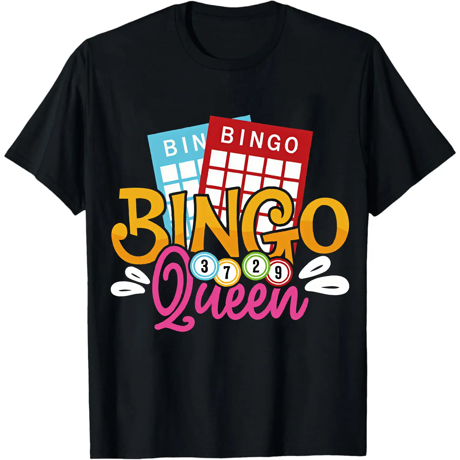 100% Cotton Bingo Queen Cards Numbers Balls T-Shirt Women Men Unisex Clothing Streetwear