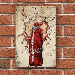 Vintage Coca-cola Splash Iron Sign, Wall Art Decor for Home Bar Garage Club Restaurant Cafe, Retro Wall Art, Porch Signs