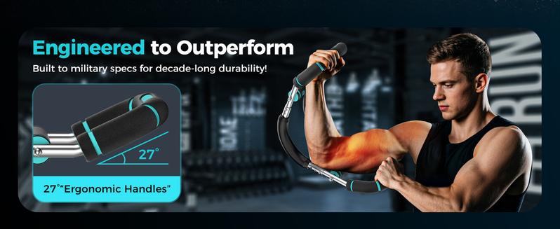 Twister Arm Trainer, Adjustable 5 Resistance Levels (40-130 lbs) Chest & Arm Workout Equipment for Men & Women, Ergonomic Home Gym Strength Trainer with Anti-Slip Handles & Carry Bag detachable design fitness