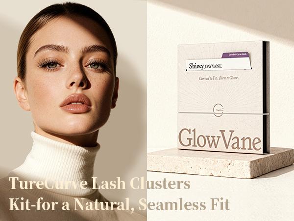 GlowVane TrueCurve DIY Lash Kit | 0.03mm Curved Lash Clusters Soft Lightweight 8-18mm DDCurl DIY Lash Extensions for Beginners Seamless Eye Fit Zero Strain(FS3)