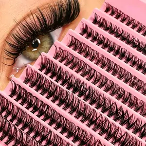 200pcs False Eyelashes Clusters, 30D D Curl, 8-16mm, DIY Lashes, Diy Eyelash Extensions, Natural Look, Thick & Long, Lengthening Volumizing, Soft & Lightweight, Reusable, Individual Lashes Extension For Travel, Daily Wear (Beginner Friendly), Wedding