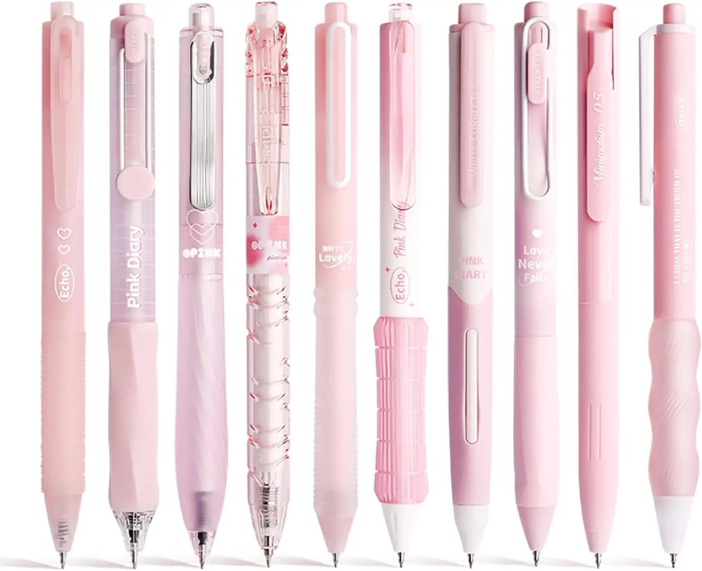 10 Count Pastel Gel Ink Pen Set,Cute Note Taking 0.5Mm Fine Point Retractable 10 Count Black Ink Pens with for Writing, Journaling, School, Office (Pink) VideMundi