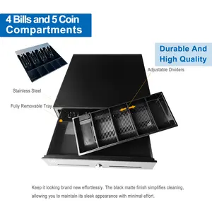 Square Cash Drawer 13" Cash Register POS System with 3 Unlocking Ways RJ11