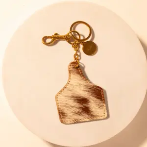 Myra Heifer Key Fob for Women in brown with hair-on detail for everyday western carry