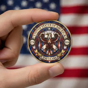 US 250th Anniversary Commemorative Coin, Patriotic American History Gift, 1776-2026 Semiquincentennial Coin, Great Seal Collectible