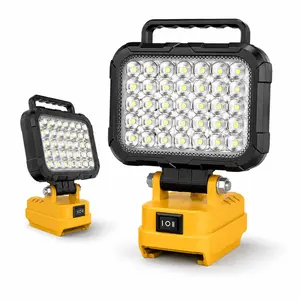 emergency light 6000 Lumens 35 LED Work Light Compatible with Dewalt 20V Max Battery, Cordless Job Site Floodlight with Dual USB-A Charging Ports, Portable Working Light for Garage, Camping, Construction