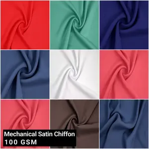 Multicolor Dresses Scarves Blouses & DIY Fabric By The Yard 58" Wide 100% Poly Mechanical Satin Chiffon-Crepe 100 GSM Lightweight Anti-wrinkle Non-Stretch SKU 456