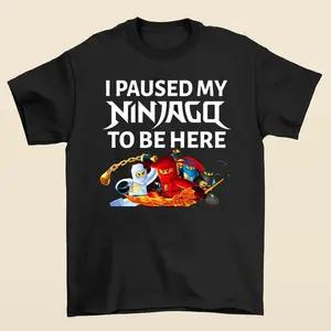 I Paused My Ninjago To Be Here Graphic Tee Funny Ninja Meme Streetwear