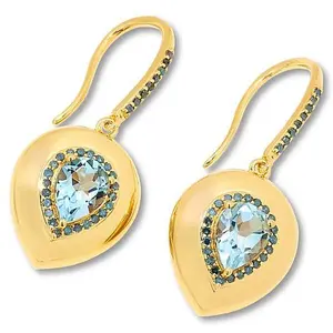 Rarities Diamond-Accented Pear-Shaped Gemstone Drop Earrings