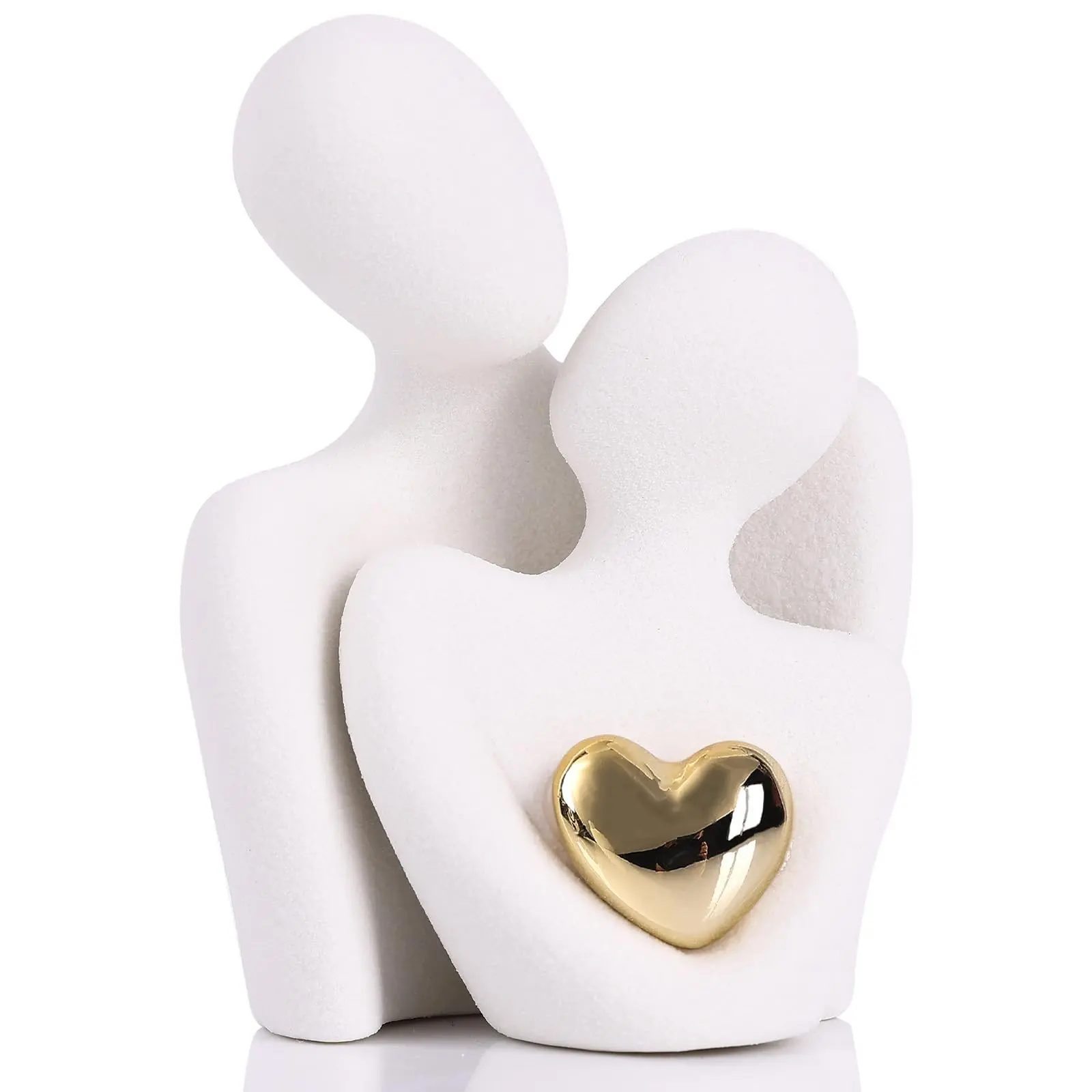 Mini Couple Statue Ceramic Romantic Figurine, Bedroom Decor TV Stand Wedding Valentine Gift Home Decoration Small Ornament