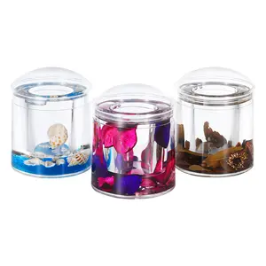 Locco Decor Acrylic Liquid 3D Floating Motion Bathroom Vanity Accessory Container Tissue Box Qtip Lipstick Holder