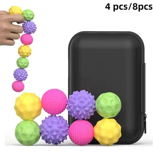 Sensory Fidget Ball Toy, 4 Counts/8 Counts Stress Ball with Silicone Shell for Adults and Teens, Fun Stress Free Balls for Adults & Teens