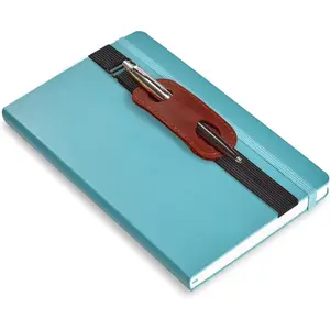 Small Leather Adjustable Pen Holder for Journals, Notebooks, Planners, Books, Pencil Sleeve Case Pouch, Elastic Pen Holder for Notebook, Soft Fountain Pen Case (Cognac)