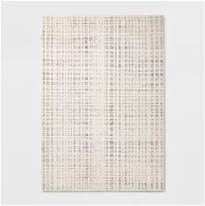 7'x10' High Low Grid Area Rug Taupe/Cream/Gray - Threshold