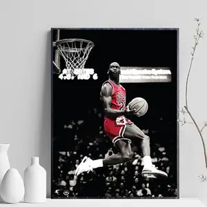 Michael Jordan Poster Poster  Wall Art, Vintage Print for Sports Fans & Home Decor