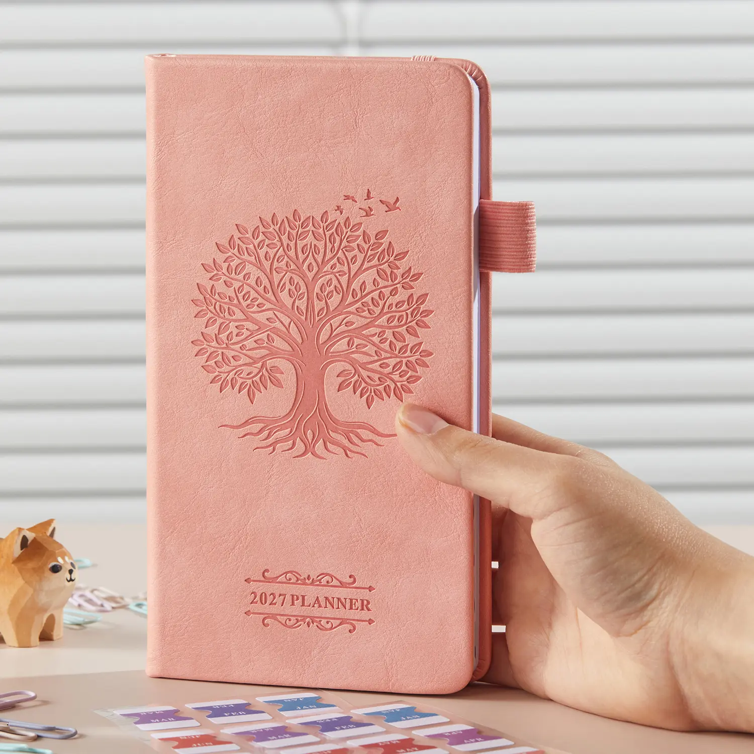 Pocket Planner/Calendar 2027, (Jan.2027 - Dec.2027) Weekly & Monthly Small Planner for Purse, Pen Holder, Inner Pocket, Elastic Closure, 3.8" X 7", Cute A6 Small Daily Calendar for Scheduling