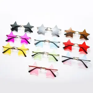 Fashion Frameless Five Pointed Star Sunglasses Personality Punk Glasses