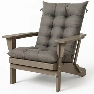 High Back Patio Chair Cushion 26x51 Inch Thick Lounge Chair Pad with Ties Heavy Duty Outdoor Bench Cushion Full Back Support Seat Cushion for Garden Porch furniture and Folding Sofa