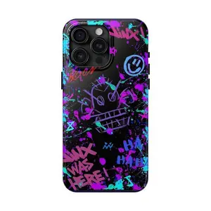 Arcane Jinx iPhone Case Jinx Graffiti Case Fan, Neon Colour Phone Cases,Arcane Phone Case for iPhone 16 Pro 15 14 Pro Max 13 12 8 Xs, LOL Lover Cover