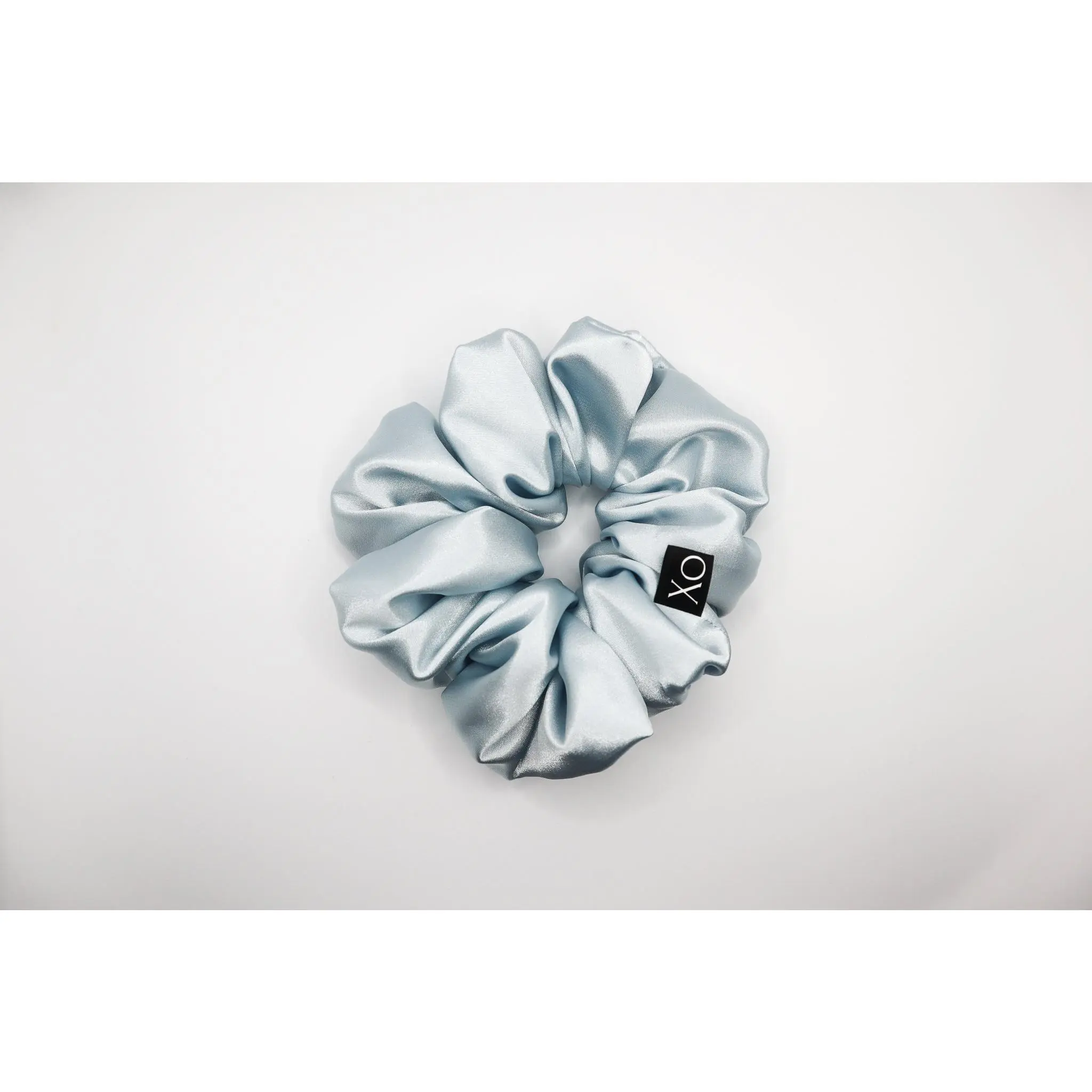 Kell XL Satin Scrunchie in Light Blue Handcrafted for Festive Holiday Style Smooth Satin Fabric Wraps 2-3 Times Perfect Hair Accessory Single Satin Scrunchie