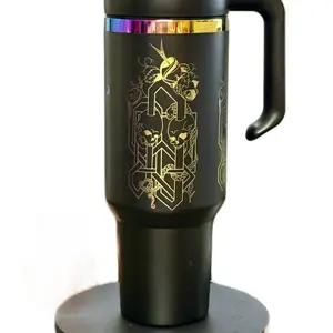 Skulls by Dave Jeffers on a 40oz Tumbler with Handle & Silicone Straw - Reusable & Washable Water Bottles - Cup, Mug, Bottled, Drinkware, Portable tumblers