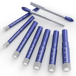9- Dry  Drill Bit Set for Porcelain, Tile, Ceramic, Pot, Glass, Granite, Concrete, Masonry, Stone, Hard Materials, Tile Drill Bits 1/4",5/16",3/8",1/2", Ti&Tungsten Carbide Bit 1/4"