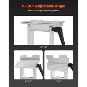 fathersdaygift VEVOR Bench Grinder Tool Rest, Adjustable Replacement Tool Rest Sharpening Jig for 6 or 8 Bench Grinder - with Flat Miter Slide for 0 - 2.5 inch Wide Blades and Chisels