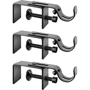 Fit for 0.7-2 inches Rectangle Headrail Set of 3 No Drill and Tools Required.Outside Mounted Blinds Curtain Rod Bracket