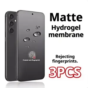 3pcs Matte Hydrogel Film Compatible With Samsung Galaxy S26 S23 S24 Ultra S25 Edge Plus S21 S20 FE S22+ S10 S10+ S23+ Note 20 Ultra 10 Plus, Full Coverage, Soft Hydrogel Film, Anti-Fingerprint, Bubble-Free, Easy Installation