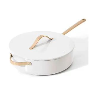Beautiful 5.5 Quart Ceramic Non-Stick Sauté Pan, White Icing by Drew Barrymore