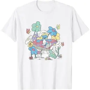 The Smurfs Smurfette Having Fun In Nature Distressed T-Shirt