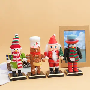 Christmas Nutcracker Dolls Wooden Figurines, Christmas Decorations Gifts Window Display Home Decoration Crafts, Festive Holiday Ornaments