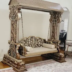 Indoor Wooden Swing - Mahraja Jhula Antique Durable