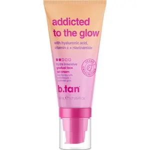 b.tan Gradual Self Tan Face Cream | Addicted to the Glow - Daily Facial Tanning Lotion | Sunkissed Dark Bronze, Glow Your Own Way Collection, Best Sunless Moisturizer, Hydrating Hyaluronic Acid, Niacinamide, Vitamin C, Travel Size, No Fake Tanner Smell